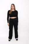 ''PLUSSIZE'' WIDE LEG JEANS 871-3 - BLACK