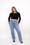 ''PLUSSIZE'' WIDE LEG JEANS 205-3 - DENIM