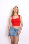 CROPPED SQUARE TOP 1785 - RED
