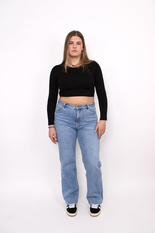 ''PLUSSIZE'' WIDE LEG JEANS 205-3 - DENIM