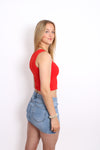 CROPPED SQUARE TOP 1785 - RED