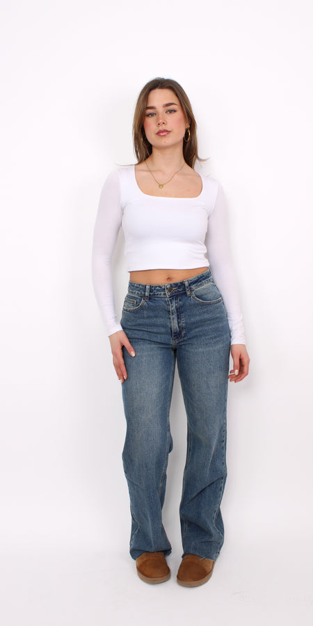 ''TALL'' WIDE LEG JEANS 3636-21 - MID VINTAGE DENIM