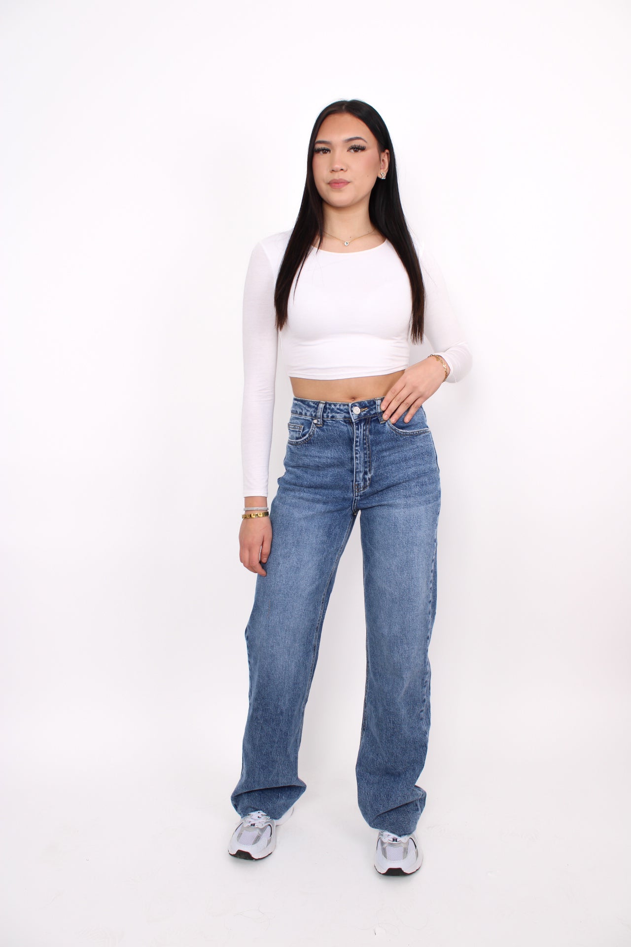 ''TALL'' WIDE LEG JEANS 3636-9 - MID DENIM