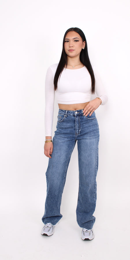 ''TALL'' WIDE LEG JEANS 3636-9 - MID DENIM