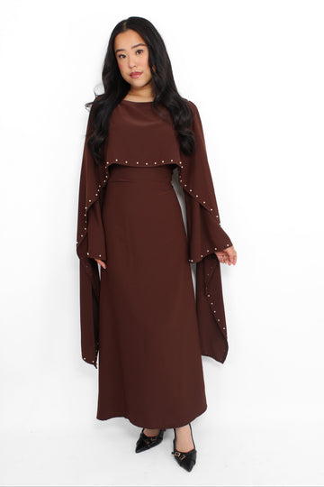 HUDA DRESS - BROWN
