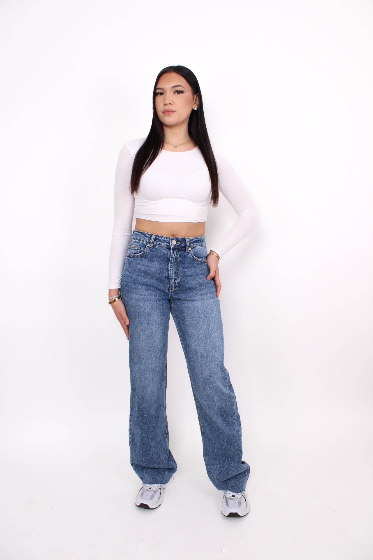 ''TALL'' WIDE LEG JEANS 3636-9 - MID DENIM