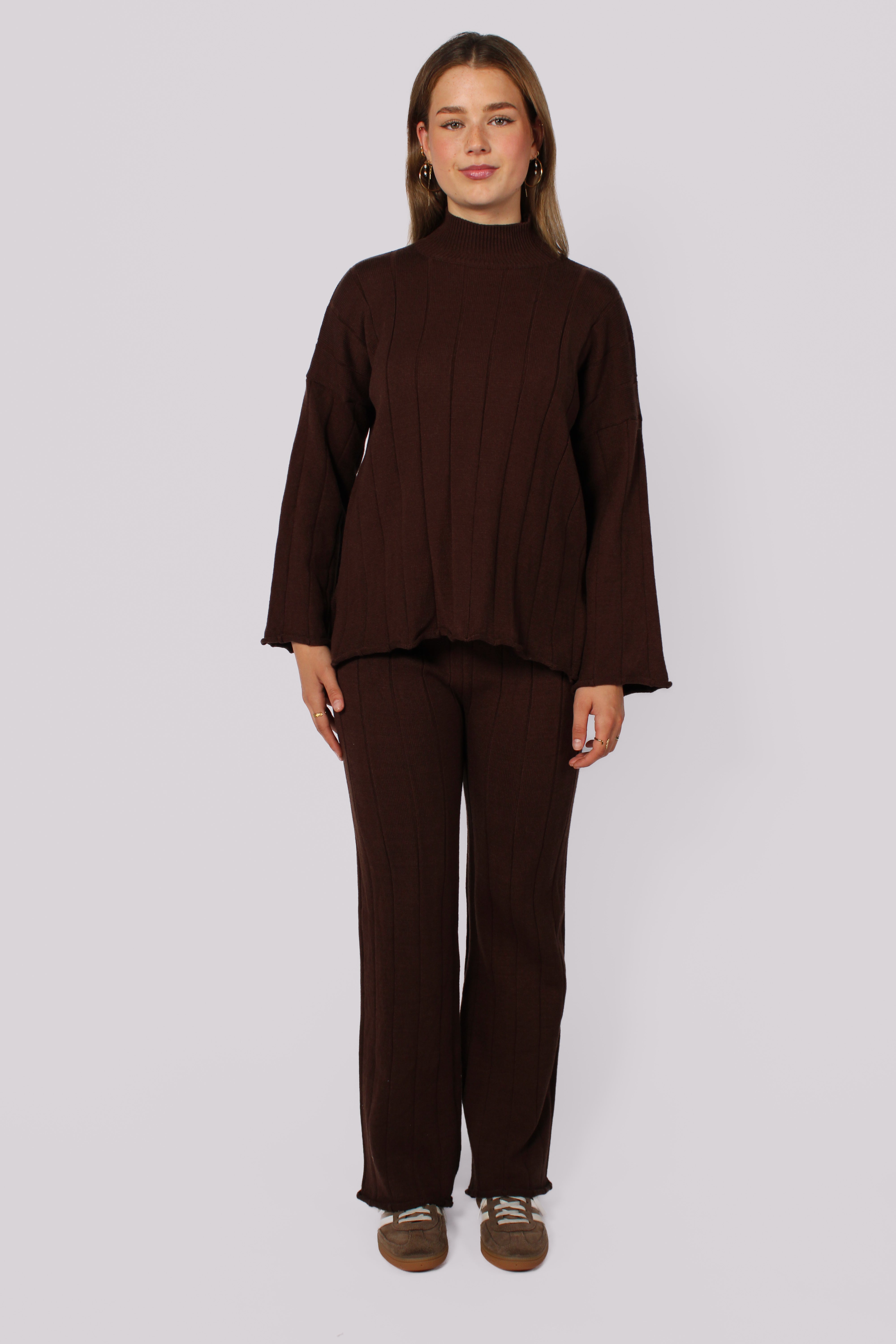 COZY RIB SET - DARK BROWN