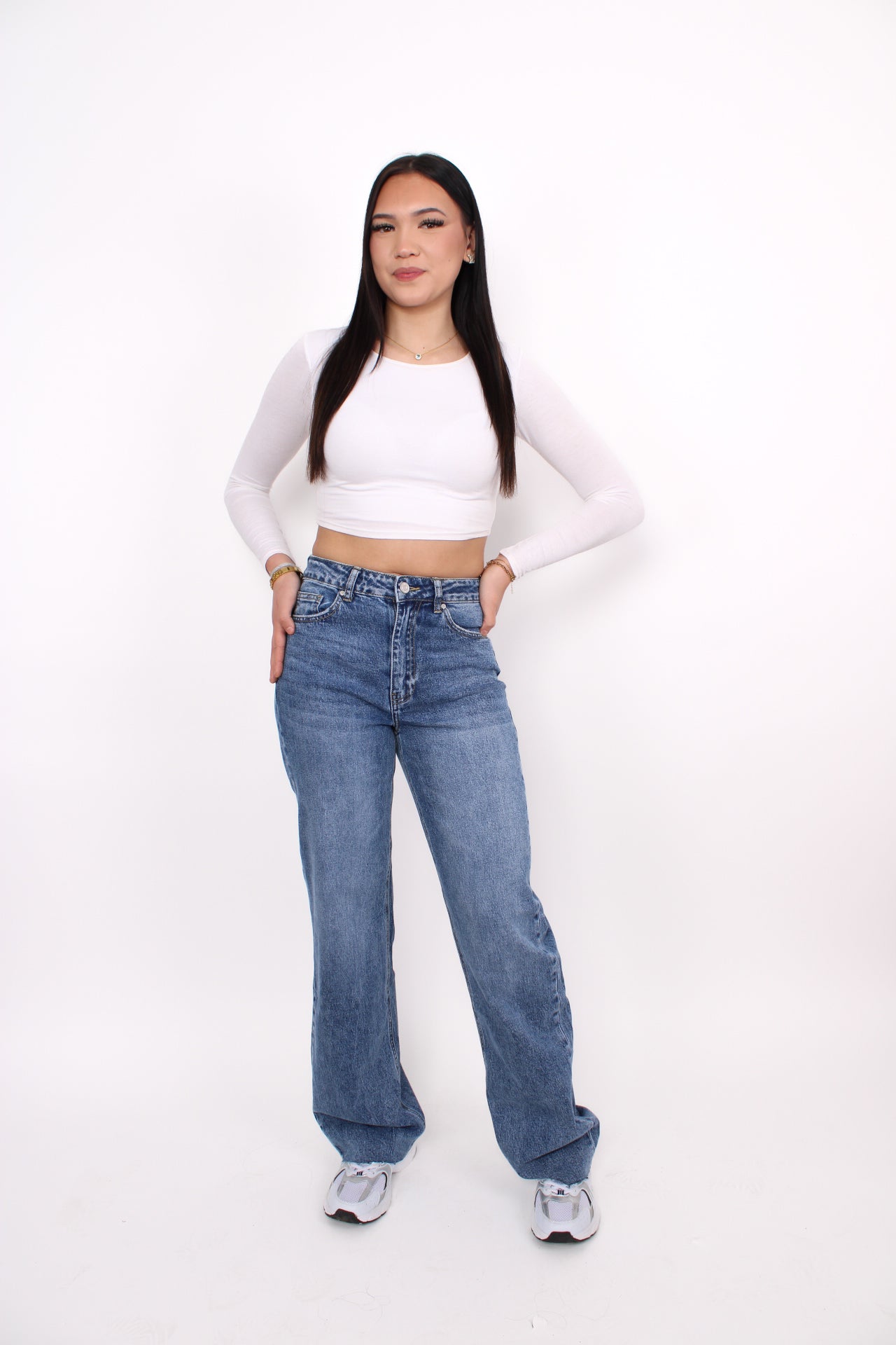 ''TALL'' WIDE LEG JEANS 3636-9 - MID DENIM