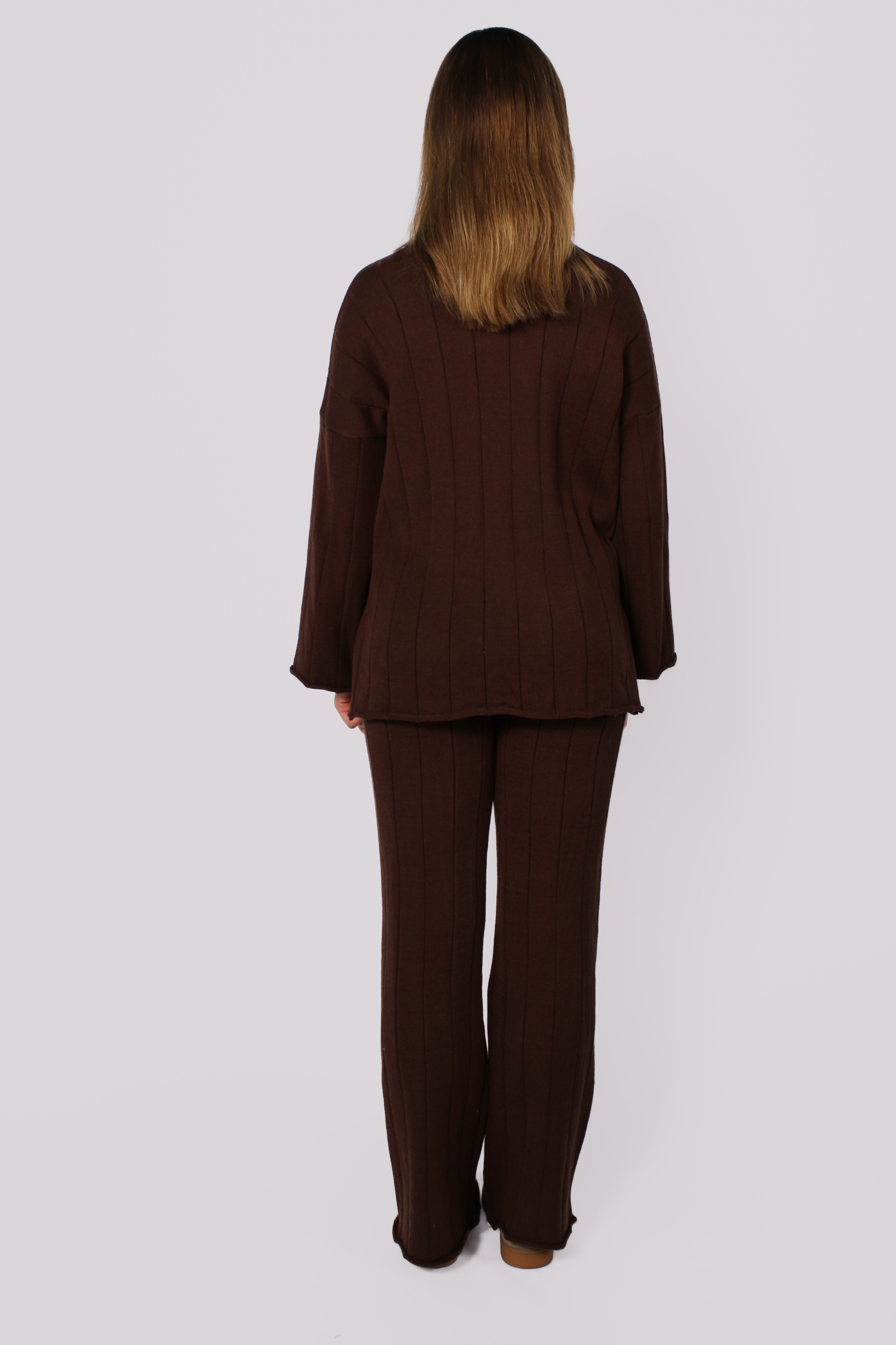 COZY RIB SET - DARK BROWN