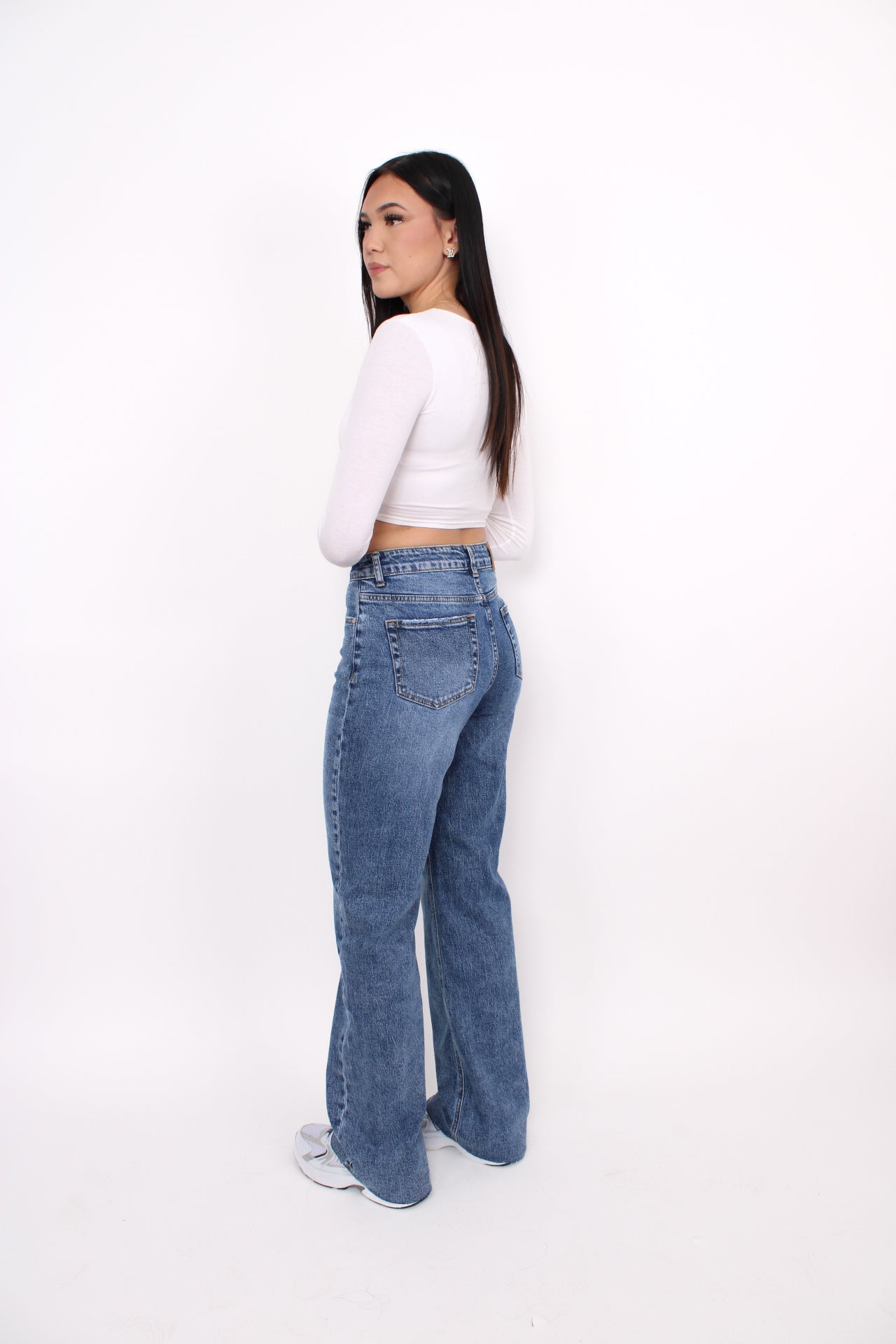 ''TALL'' WIDE LEG JEANS 3636-9 - MID DENIM