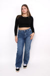 ''PLUSSIZE'' WIDE LEG JEANS 871-8 - MID DENIM