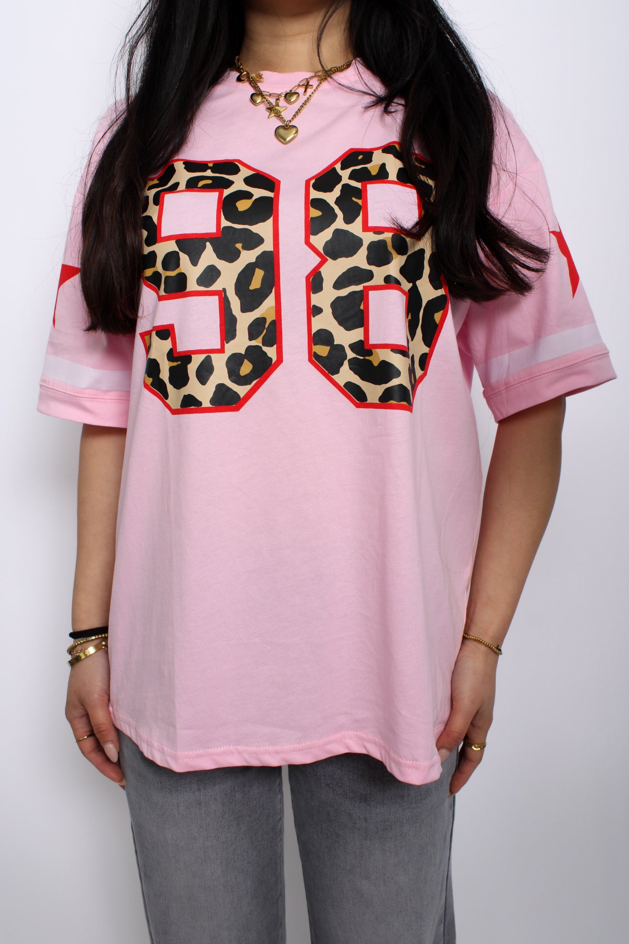 JERSEY LEOPARD TEE - LIGHT PINK