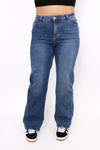 ''PLUSSIZE'' WIDE LEG JEANS 871-8 - MID DENIM