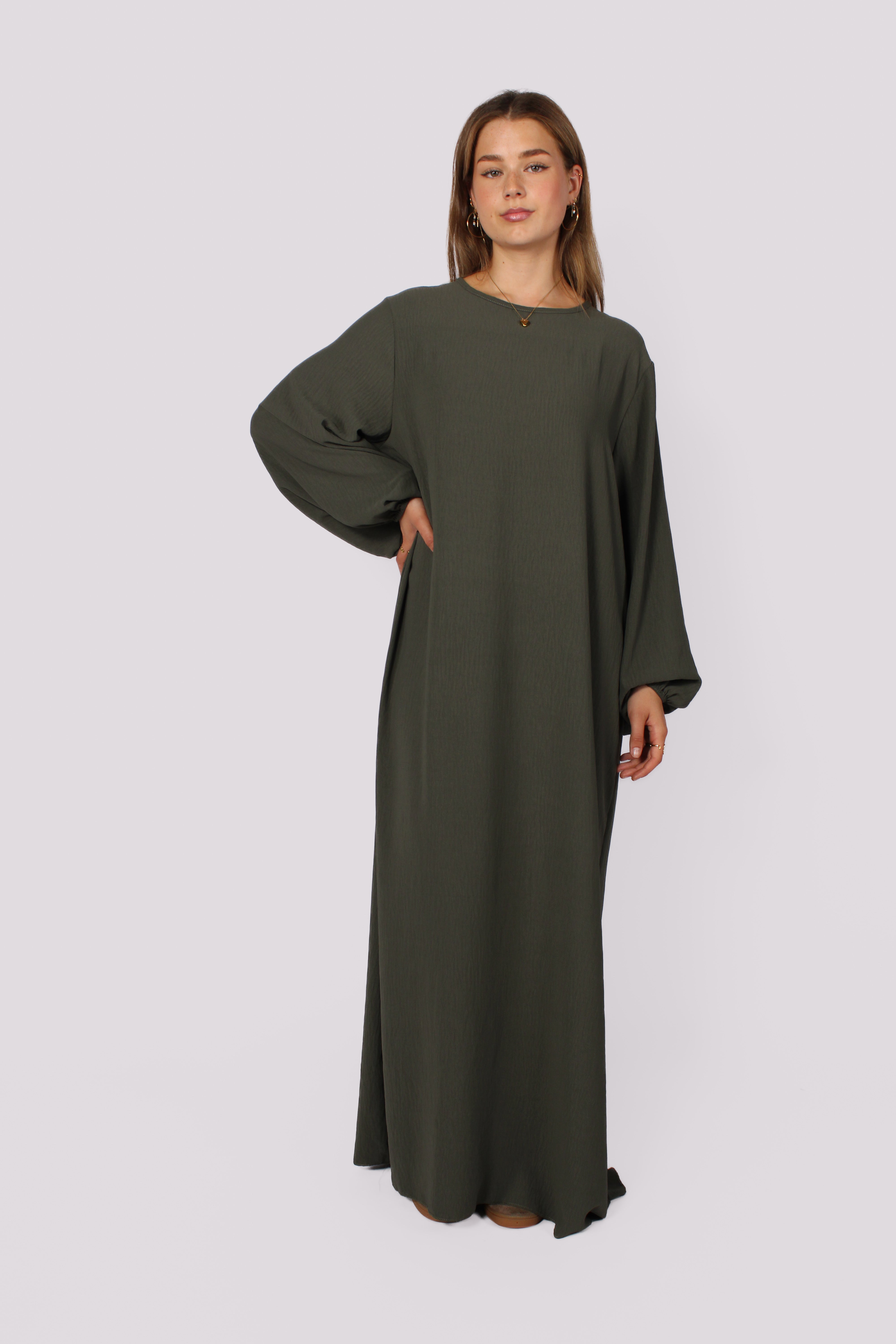 “TALL” BASIC ABAYA - ARMY GREEN
