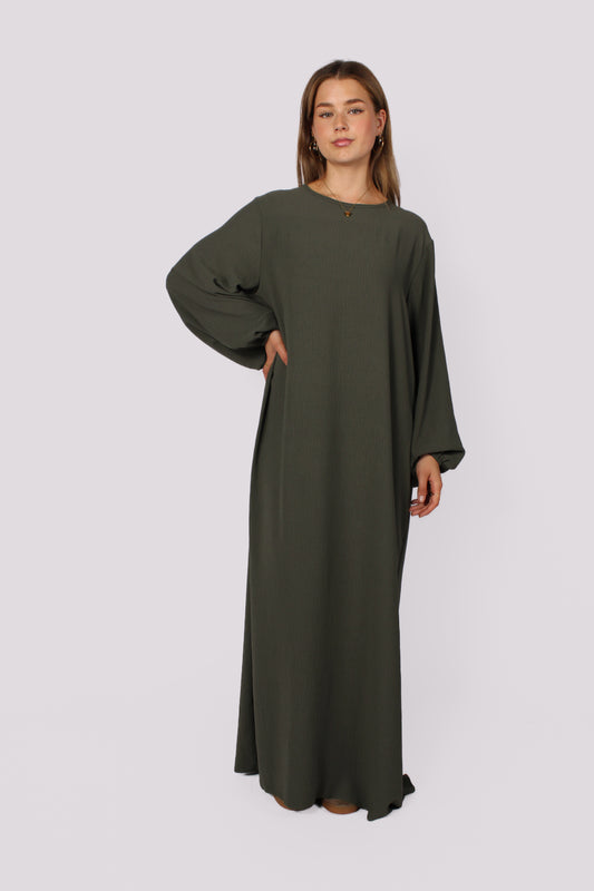 “TALL” BASIC ABAYA - ARMY GREEN