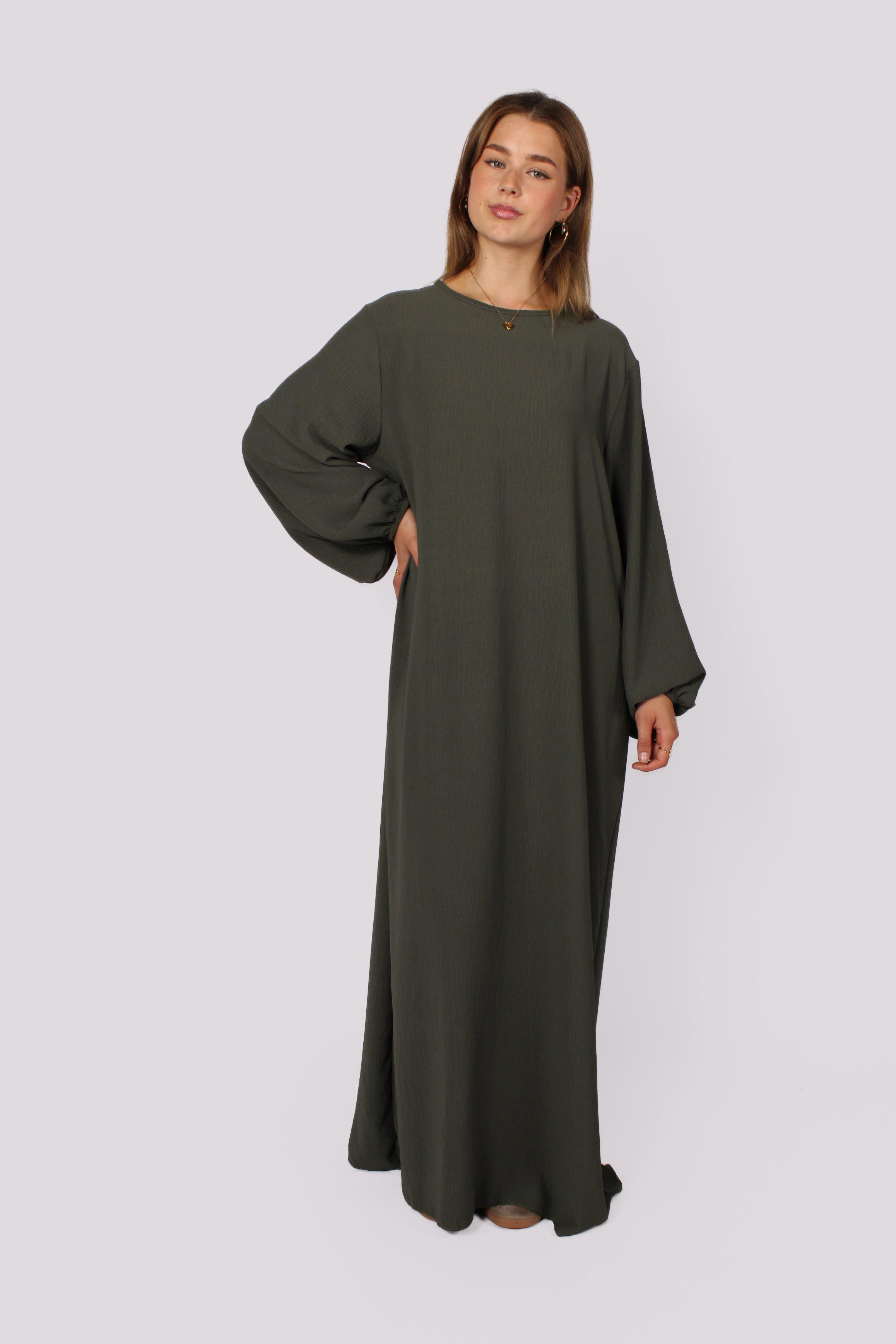 “TALL” BASIC ABAYA - ARMY GREEN