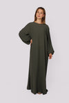“TALL” BASIC ABAYA - ARMY GREEN