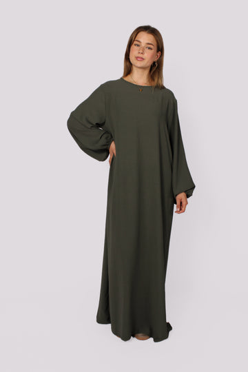 “TALL” BASIC ABAYA - ARMY GREEN
