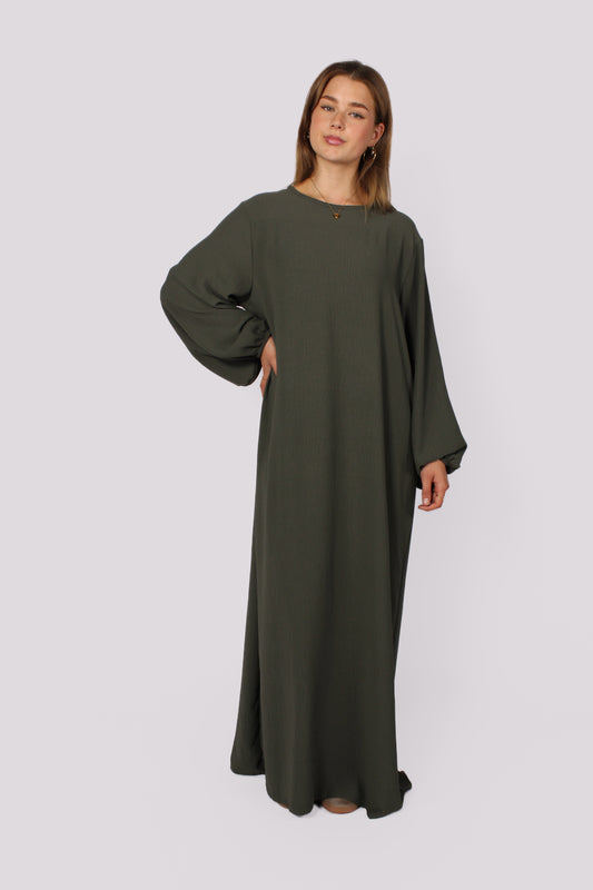 “TALL” BASIC ABAYA - ARMY GREEN