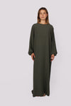 “TALL” BASIC ABAYA - ARMY GREEN