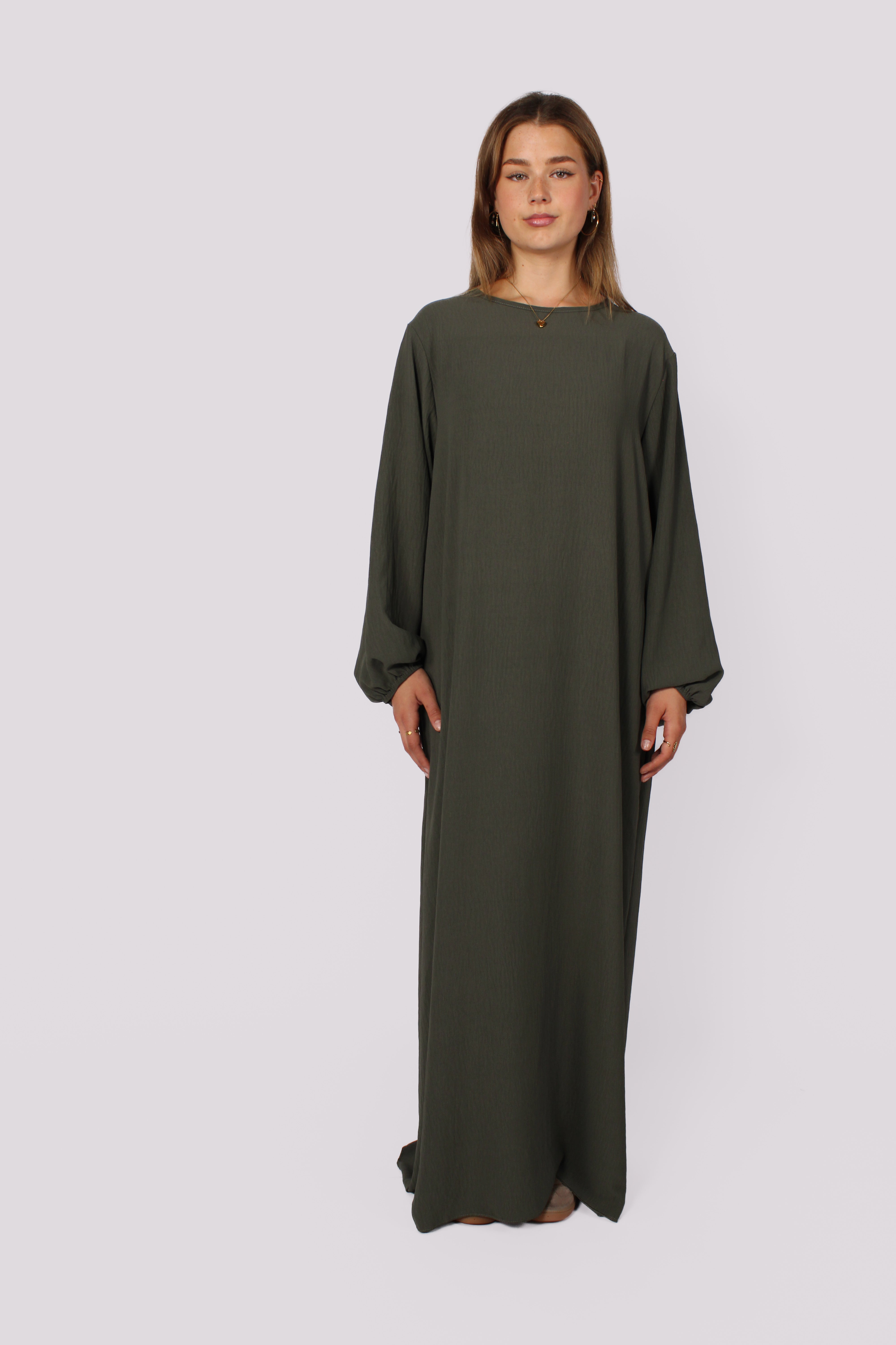 “TALL” BASIC ABAYA - ARMY GREEN