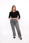 ''PLUSSIZE'' WIDE LEG JEANS 871-16 - GREY