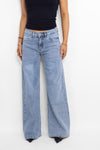 WIDE LEG MID WAIST JEANS 829-1 - DENIM