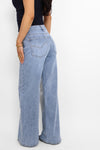 WIDE LEG MID WAIST JEANS 829-1 - DENIM