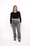 ''PLUSSIZE'' WIDE LEG JEANS 871-16 - GREY