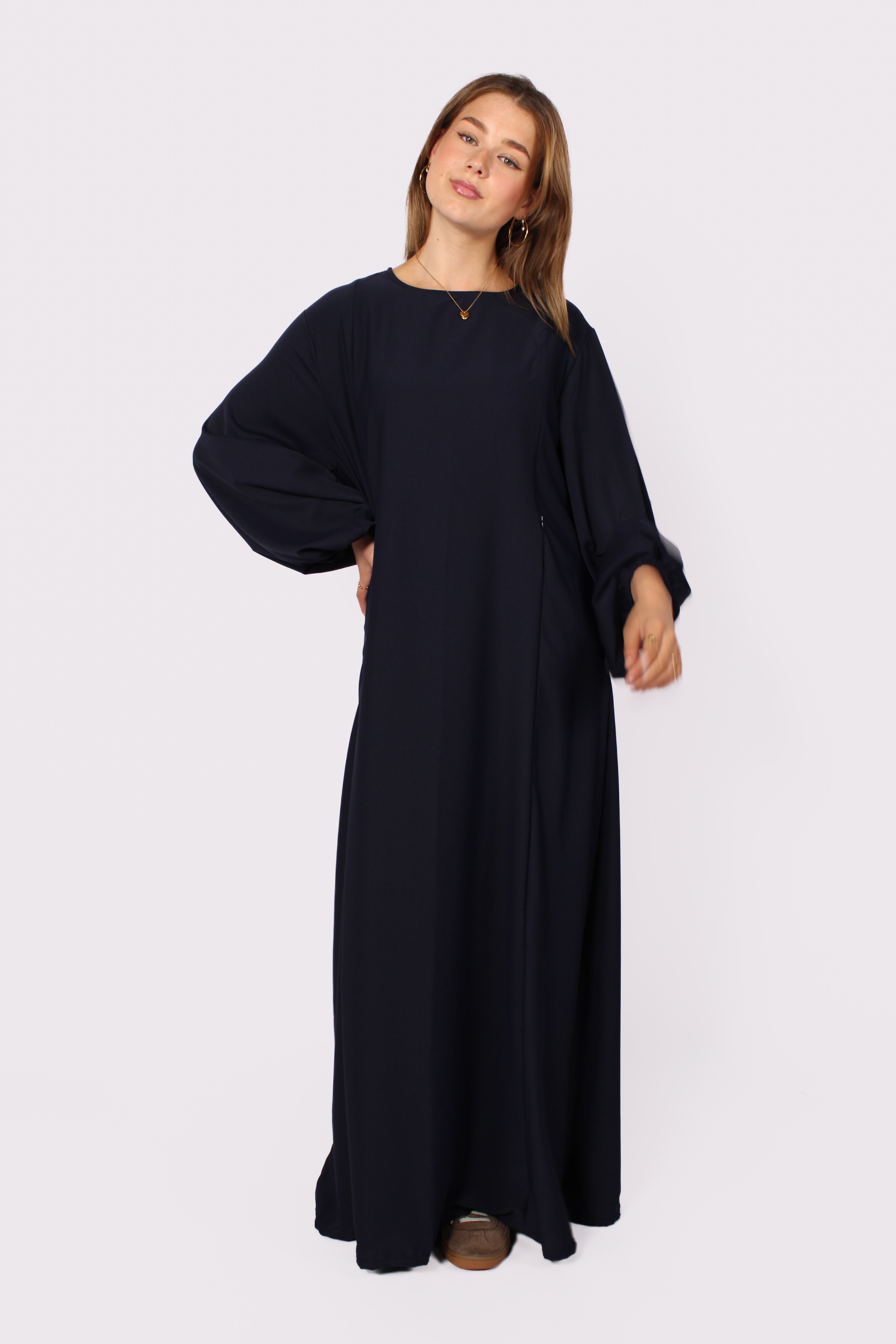 CLASSIC ZIPPER DRESS - NAVY