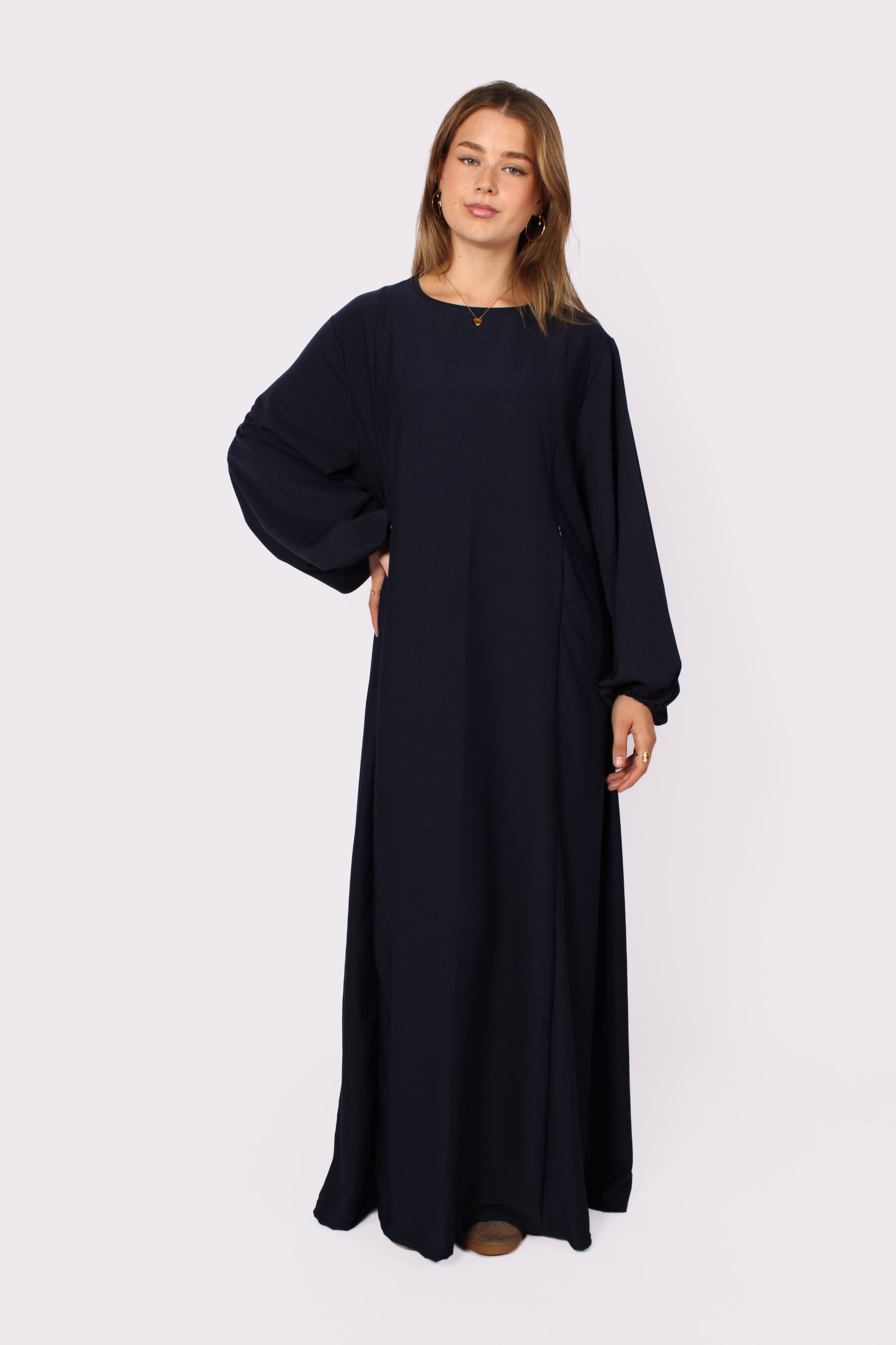CLASSIC ZIPPER DRESS - NAVY