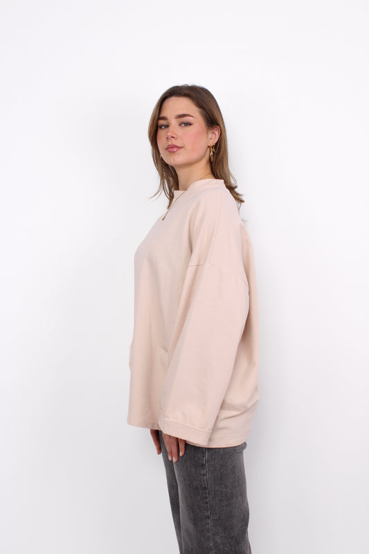 OVERSIZED BASIC LONG SLEEVE - BEIGE