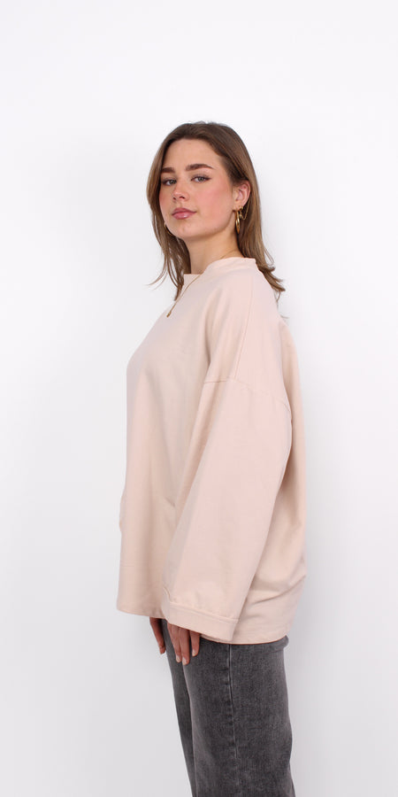 OVERSIZED BASIC LONG SLEEVE - BEIGE