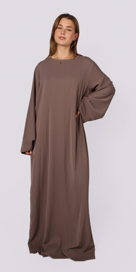 "TALL" MERVE SILKY DRESS - TAUPE