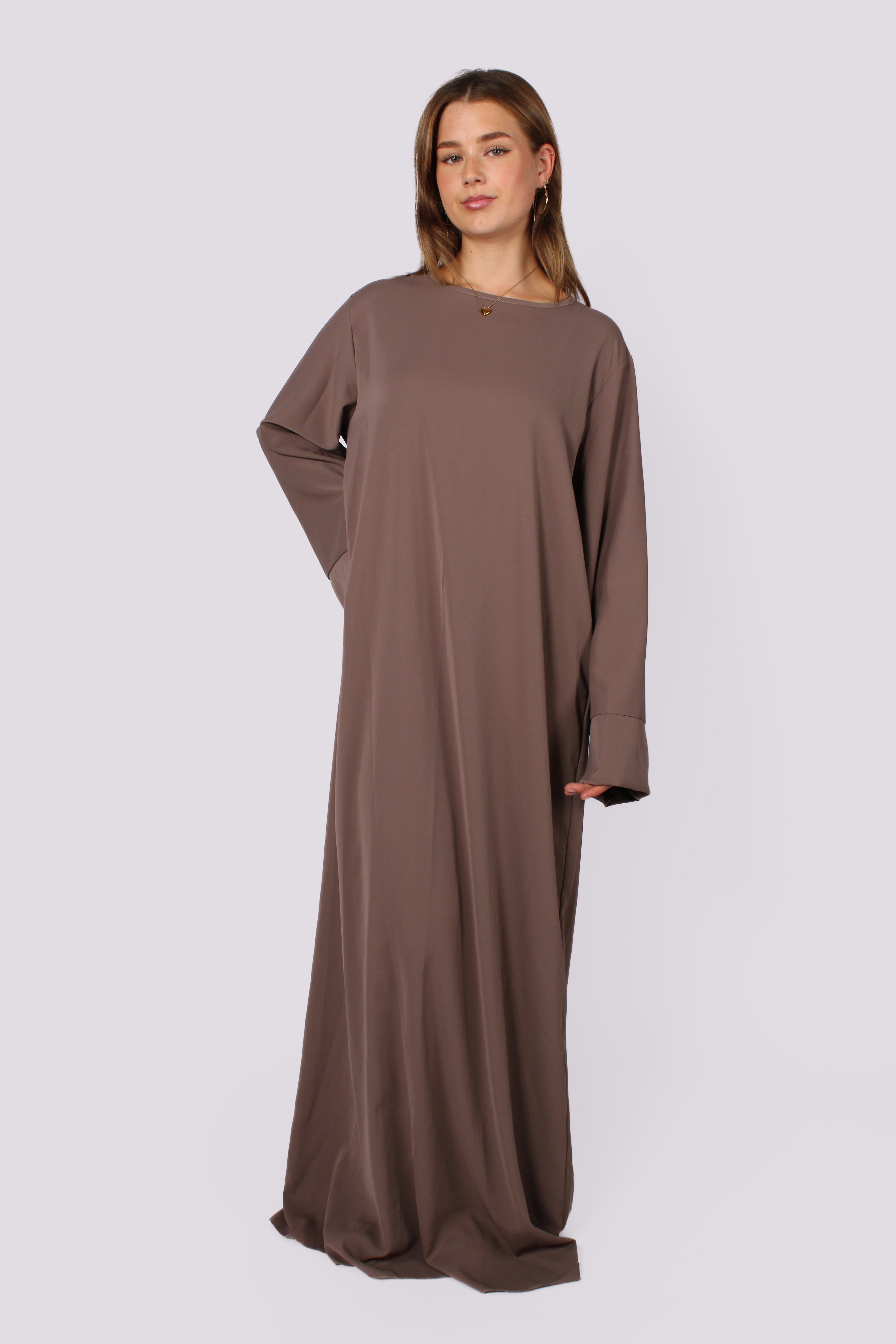 "TALL" MERVE SILKY DRESS - TAUPE