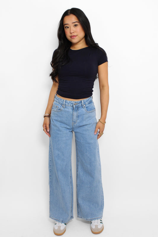 ''PETITE'' WIDE LEG JEANS 3586 - DENIM