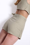 Linen shorts - Olive Taupe