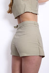 Linen shorts - Olive Taupe