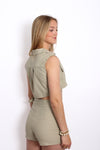 Linen shorts - Olive Taupe