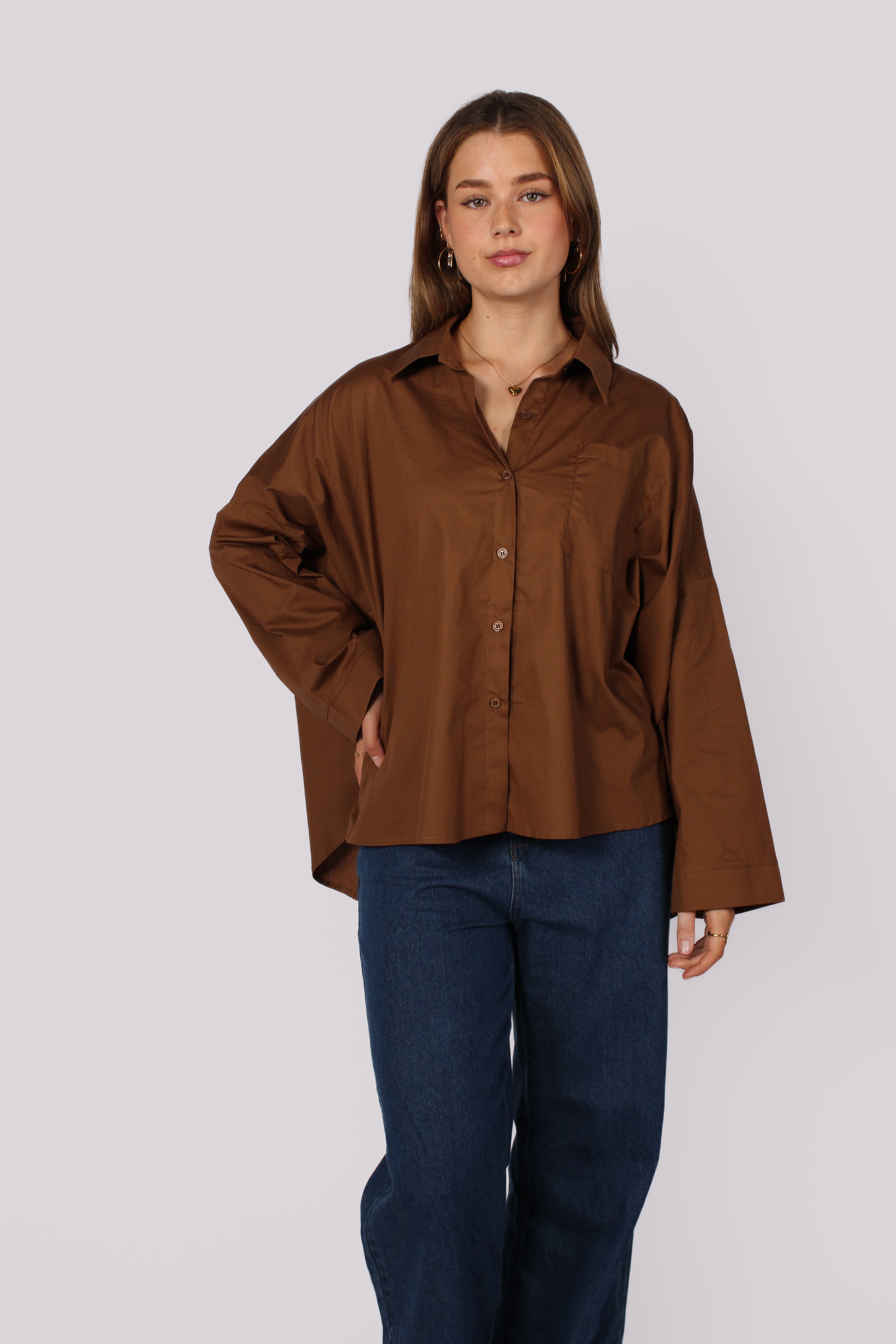 NURA BLOUSE - BROWN