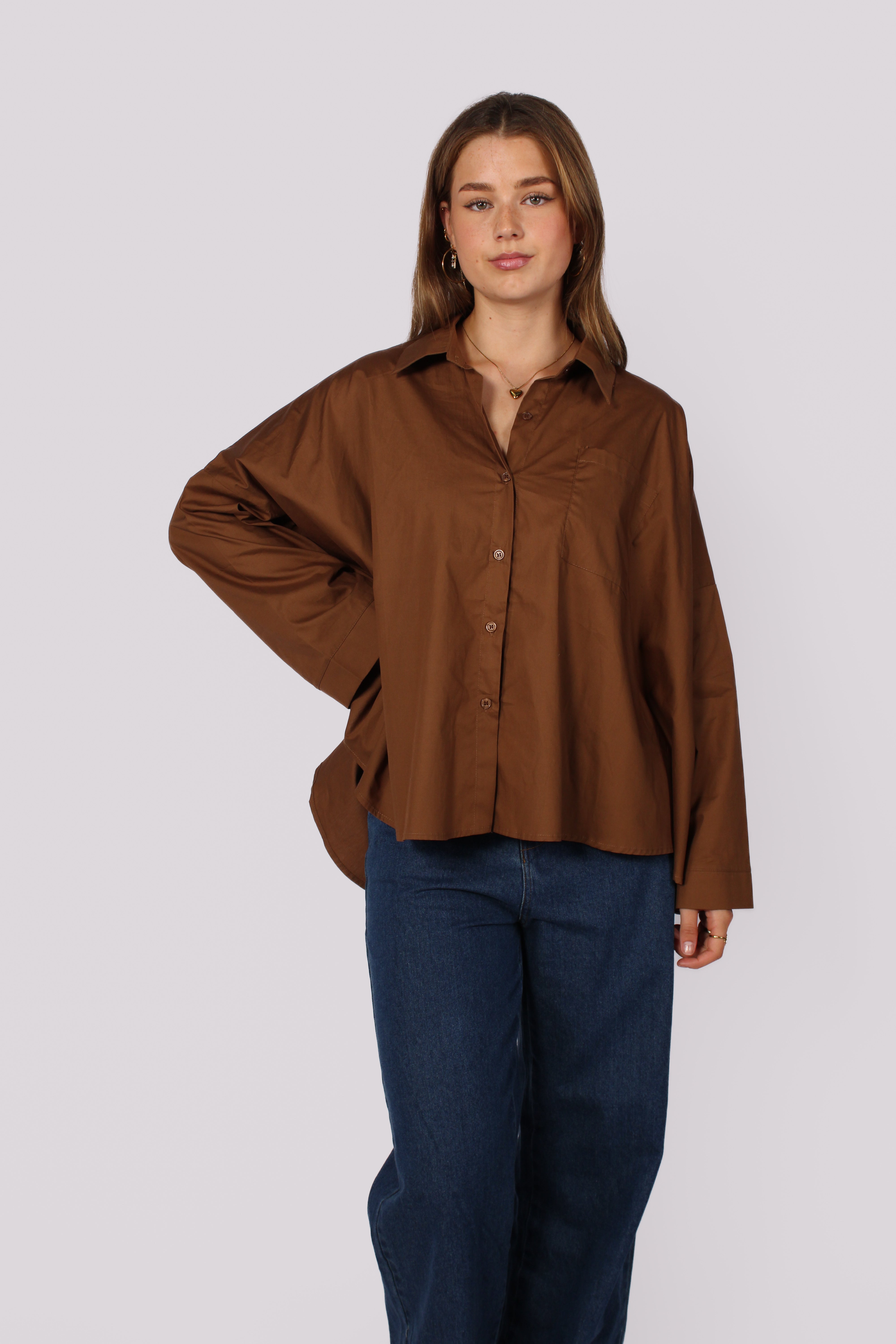NURA BLOUSE - BROWN