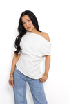 ELEGANT DRAPE TOP - WHITE