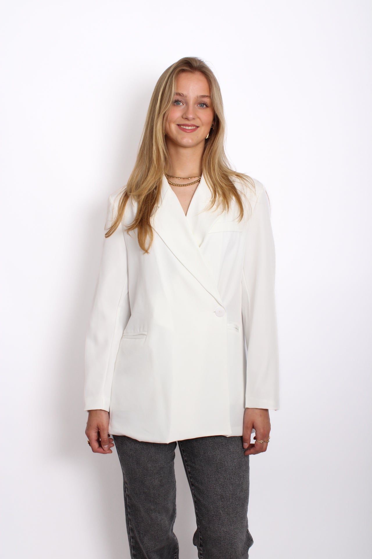 NOELIA OVERSIZED BLAZER - WHITE