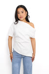 ELEGANT DRAPE TOP - WHITE