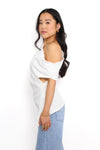 ELEGANT DRAPE TOP - WHITE