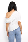 ELEGANT DRAPE TOP - WHITE