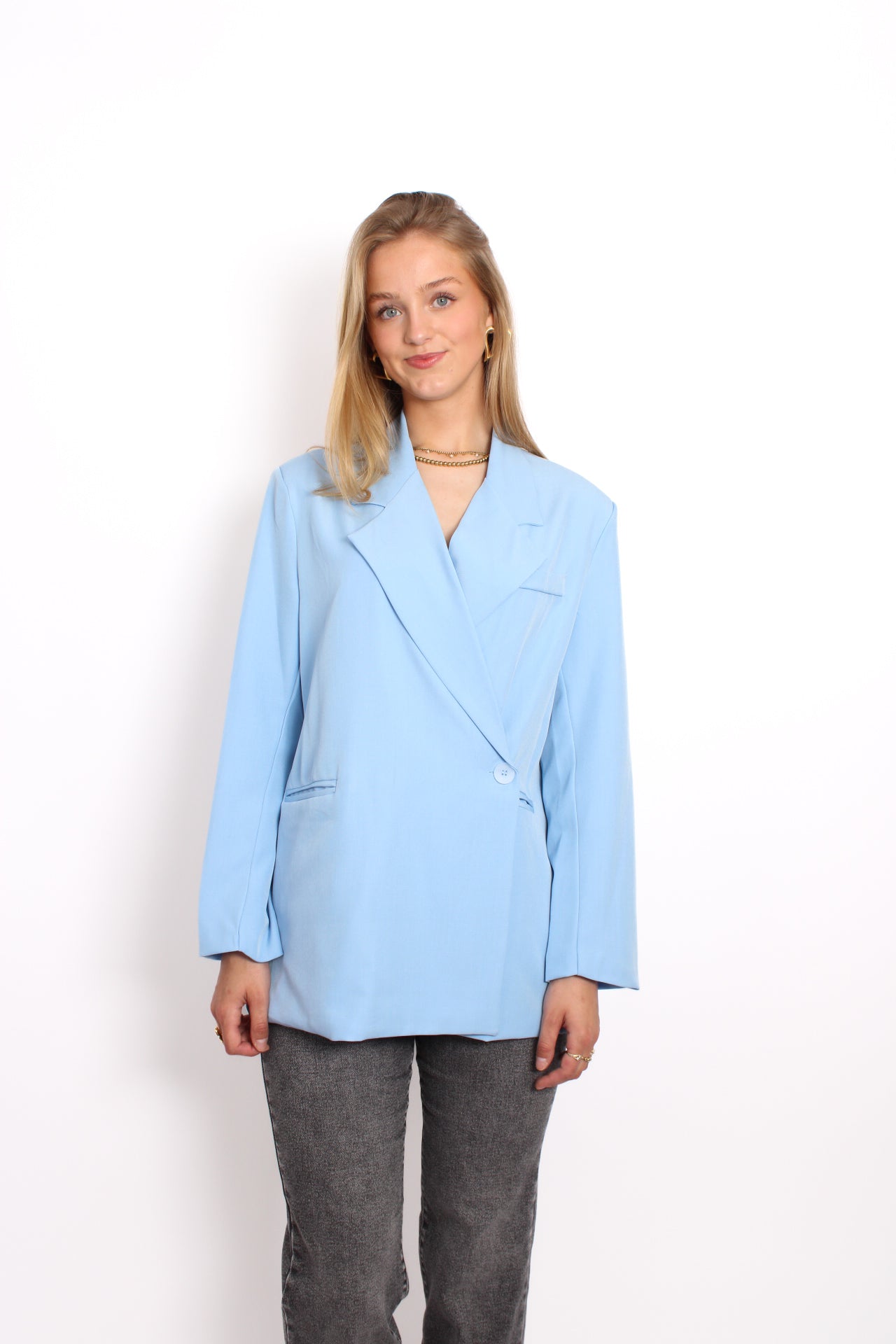 NOELIA OVERSIZED BLAZER - BABY BLUE