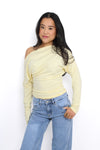 OFF SHOULDER LONG SLEEVE - BUTTER YELLOW