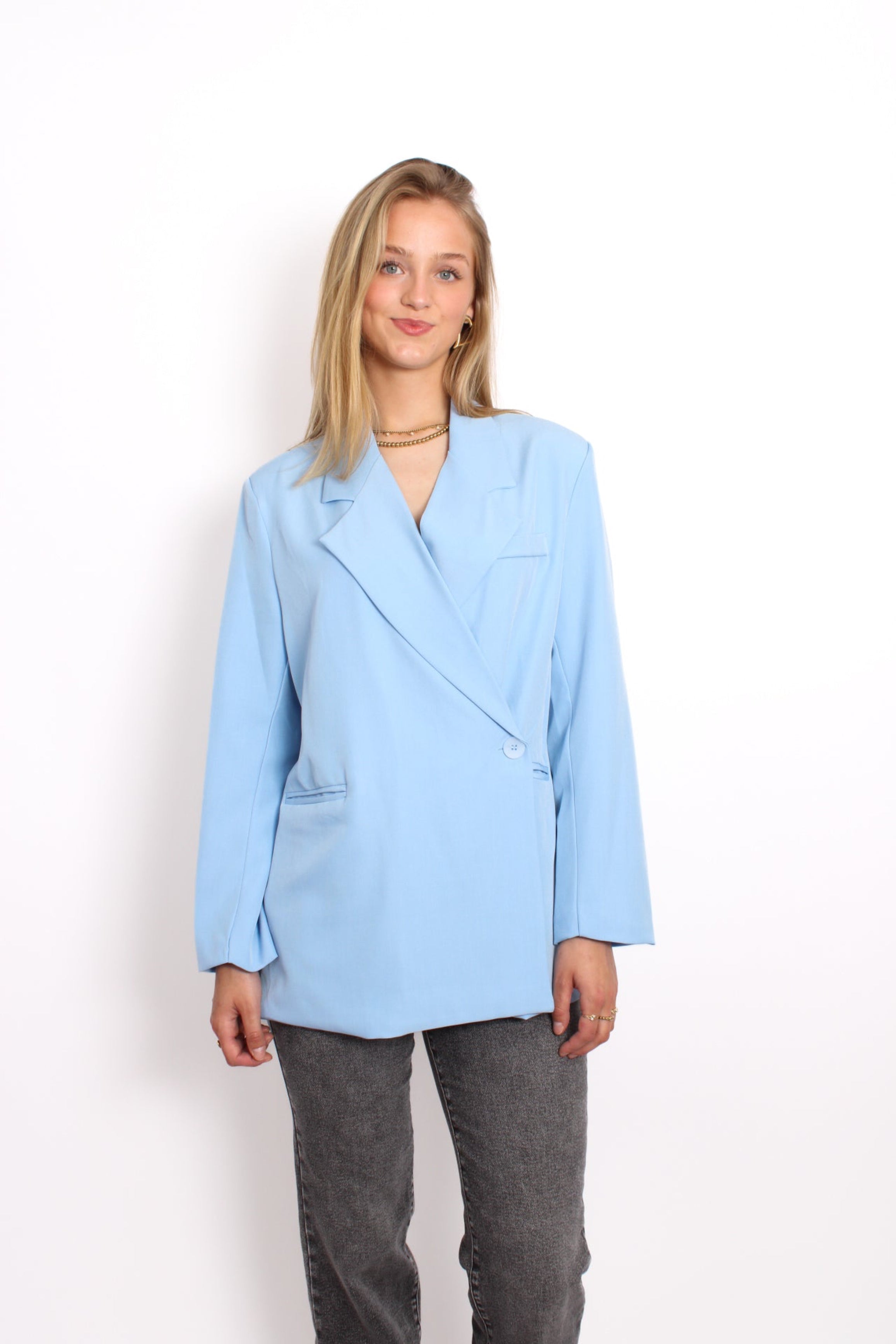 NOELIA OVERSIZED BLAZER - BABY BLUE