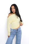 OFF SHOULDER LONG SLEEVE - BUTTER YELLOW